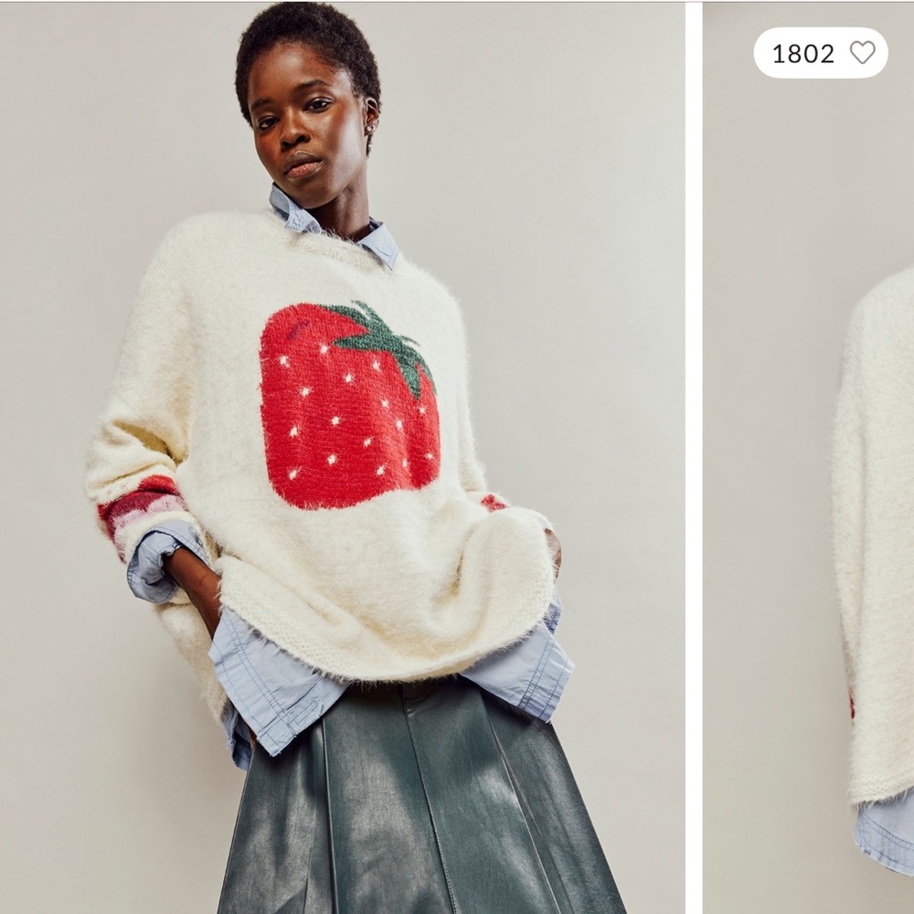 Just Peachy Strawberry Sweater x Free People